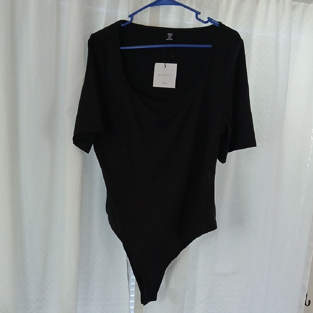 SHEIN Classic Black Bodysuit Snap 2XL